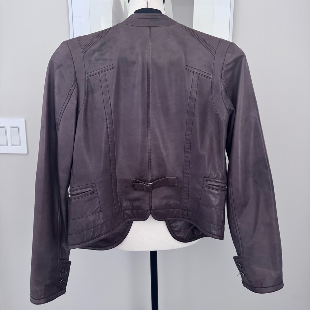 Danier Brown Leather Button-Front Jacket XXS–S - Picture 8 of 17